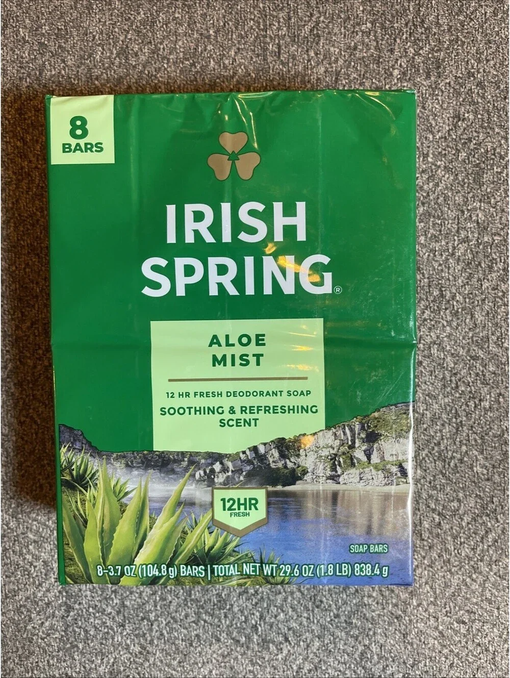 Irish Spring Bar Soap 8 PACK ALOE MIST Deodorant Soap 3.7 oz